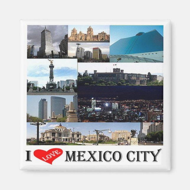 zMX008 mosaic of MEXICO CITY I Love, Fridge Magnet (Front)