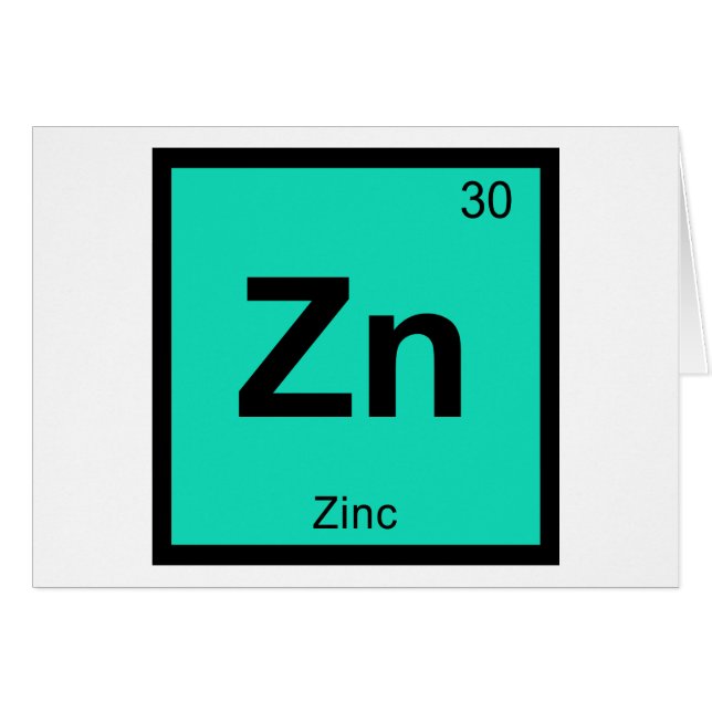 Zn - Zinc Chemistry Periodic Table Symbol Element (Front Horizontal)