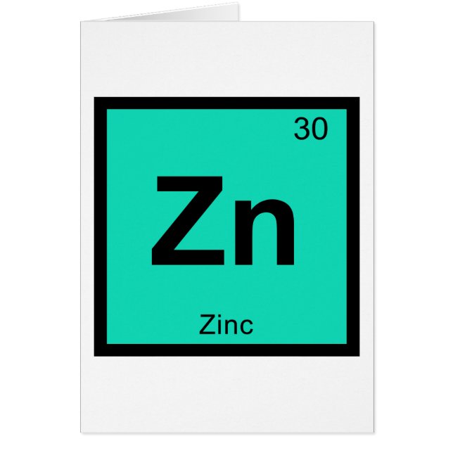 Zn - Zinc Chemistry Periodic Table Symbol Element (Front)