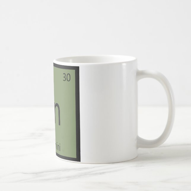 Zn - Zucchini Vegetable Chemistry Periodic Table Coffee Mug (Right)