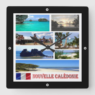 zNC003 NEW CALEDONIA, mosaic, Oceania, Square Wall Clock