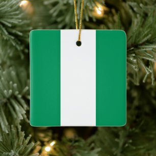zNG001 NIGERIA, Waving Flag, Africa, Ceramic Ornament