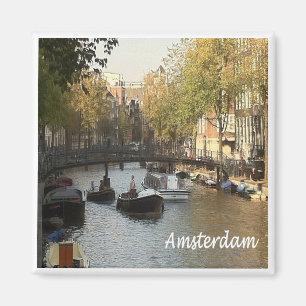 zNL017 AMSTERDAM navigable canal, Fridge Magnet