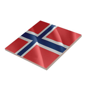 zNO002 NORWEGIAN waving FLAG, Norway, Tile