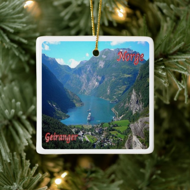 zNO005 GEIRANGER, Norway, Europe, Ceramic Ornament (Tree)