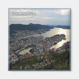 zNO018 BERGEN panorama, Norway, Europe, Fridge Magnet