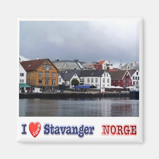zNO027 STAVANGER "I Love", Norway, Europe, Fridge Magnet (Front)