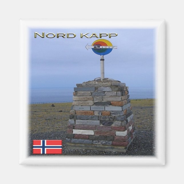 zNO078 NORD KAPP, Norway, Europe, Fridge Magnet (Front)