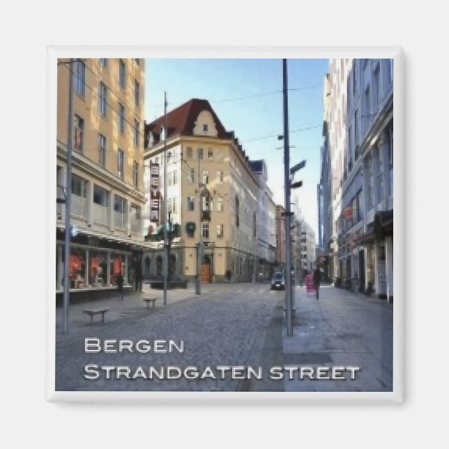 zNO103 BERGEN Strandgaten, Norway, Fridge Magnet (Front)