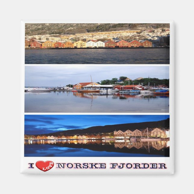zNO167 NORSKE FJORDER "I Love", Norway, Fridge Magnet (Front)