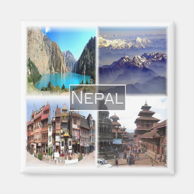 ZNP009 NEPAL collage, Asia, Fridge Magnet (Front)