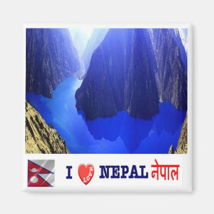 zNP012 i love LAKE PHOKSUNDO in Dolpo Nepal Asia, Magnet