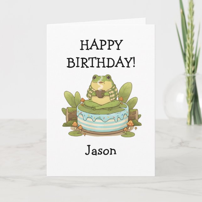 Zochi Sipping Tea Personalizable Card (Front)