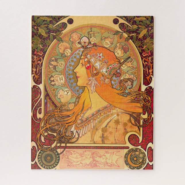 Zodiac, 1896 by Alphonse Mucha Jigsaw Puzzle (Vertical)