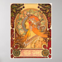 Zodiac, 1896 by Alphonse Mucha