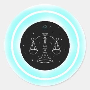 Zodiac Air Element Libra Classic Round Sticker