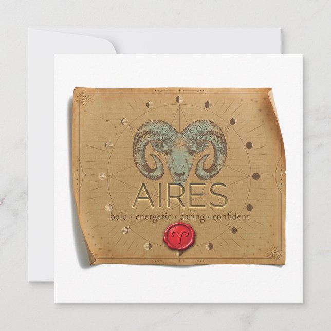 ZODIAC - Aires - Personalised Notecard (Front)