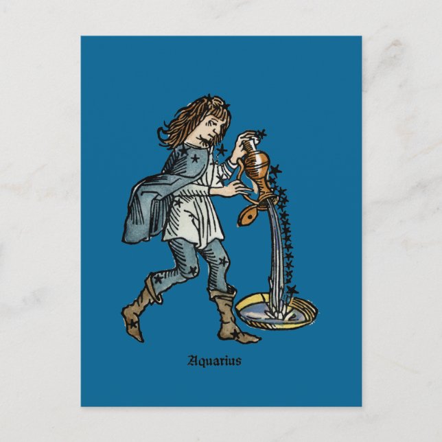 Zodiac: Aquarius, 1482 Postcard (Front)