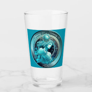 Zodiac Aquarius "January 21 - February 18" Glass