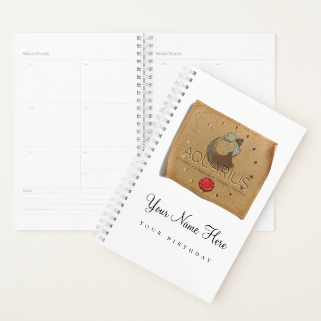 Zodiac - Aquarius - Personalised Day Planner (Display)