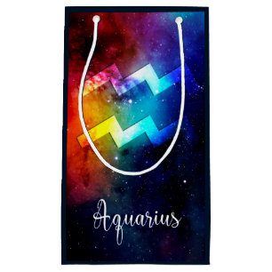 Zodiac : Aquarius Space Rainbow Small Gift Bag