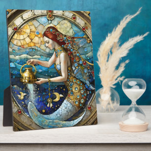 Zodiac - Aquarius The Water Bearer Mermaid Plaque