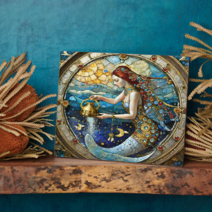 Zodiac - Aquarius The Water Bearer Mermaid Plaque