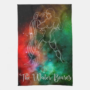 Zodiac : Aquarius 'The Water Bearer' Tea Towel