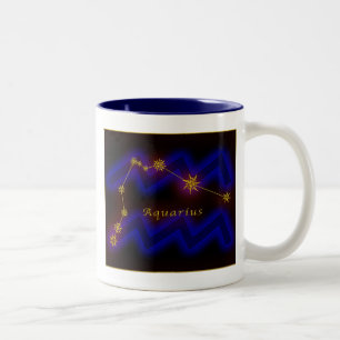 Zodiac - Aquarius Two-Tone Coffee Mug