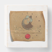 Zodiac - Aquarius - Wood Box Art