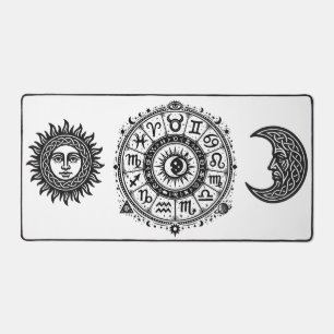 Zodiac Arcana — The Twelve Signs by BurnsInHell Desk Mat