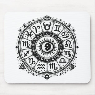 Zodiac Arcana — The Twelve Signs by BurnsInHell Mouse Pad