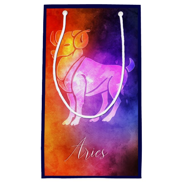 Zodiac : Aries Colourful Candy Colours Small Gift Bag (Front)