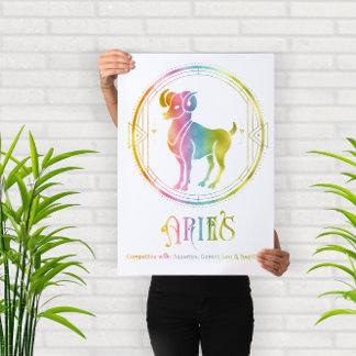 Zodiac Aries Compatibility Design Poster