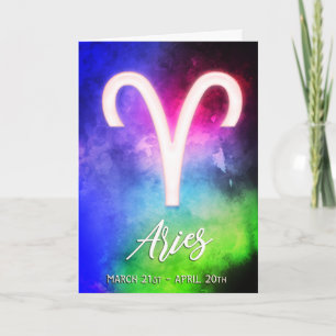 Zodiac : Aries Dates Birthday Card