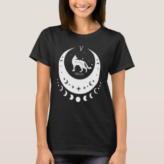 Zodiac Aries Horoscope Astrology Cat Crescent Moon T-Shirt