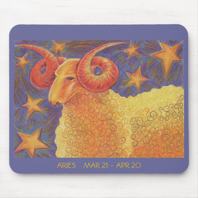 Zodiac Aries mousepad dates (Front)