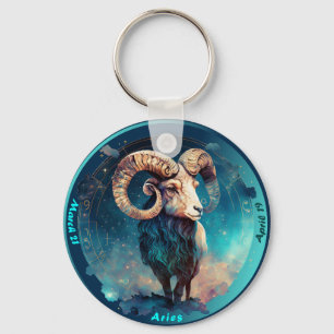 Zodiac Aries Ram Customise Personal  Keychain
