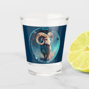 Zodiac Aries Ram "March 21 - April 19" Shot Glass