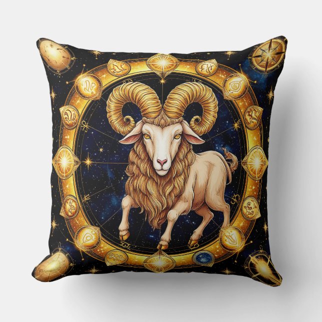 Zodiac Aries Symbol Cushion (Front)