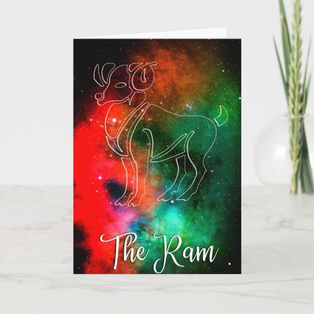 Zodiac : Aries 'The Ram' Birthday Card (Front)