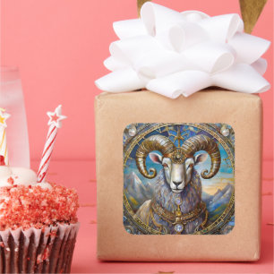 Zodiac - Aries The Ram Square Sticker