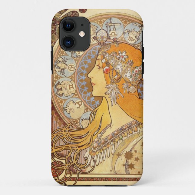 Zodiac Art Nouveau IPhone Case (Back)