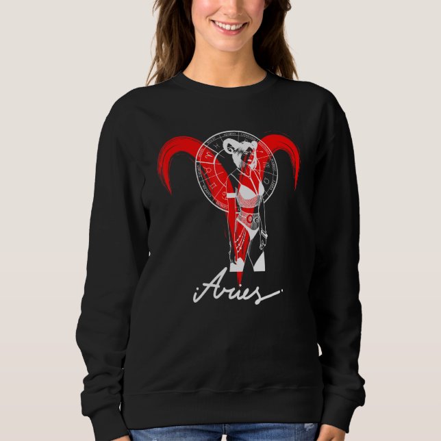 Zodiac Astrology Horoscope Gothic Aries Sweatshirt (Front)