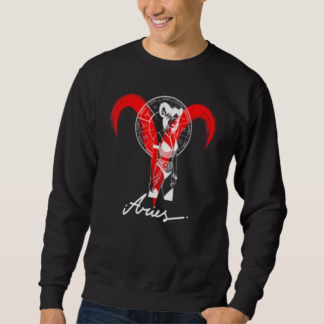 Zodiac Astrology Horoscope Gothic Aries Sweatshirt (Front)