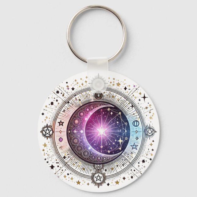 Zodiac astrology moon key ring (Front)