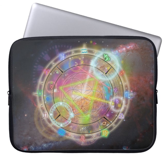 Zodiac Astrology Natal Chart Laptop Sleeve (Front)