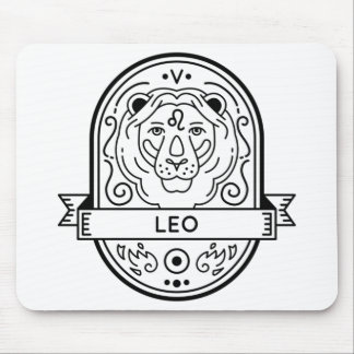 ZODIAC BADGE SYMBOL LEO STROKE MOUSE PAD