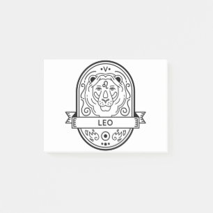 ZODIAC BADGE SYMBOL LEO STROKE POST-IT NOTES