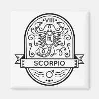ZODIAC BADGE SYMBOL SCORPIO STROKE